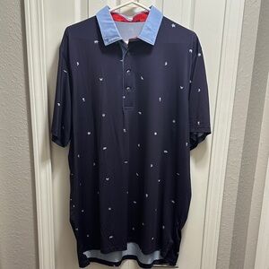 Greyson 🐺 Dark Polo with Light Blue Accents -